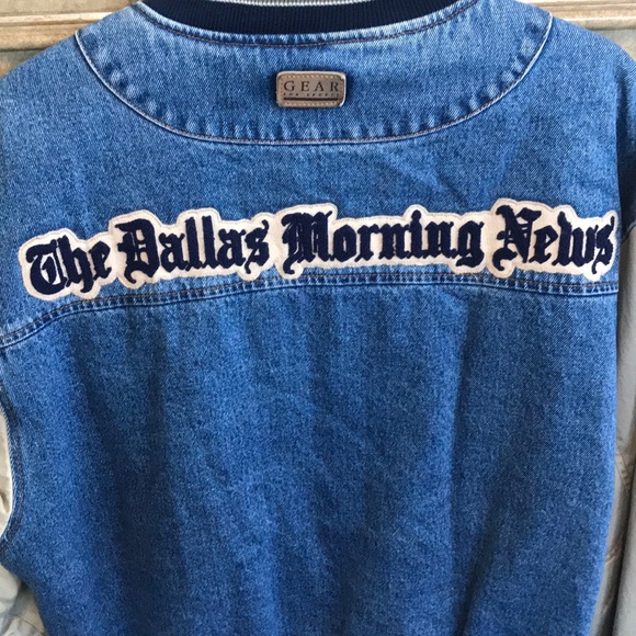 VINTAGE GEAR DALLAS MORNING NEWS PRESS JEAN JACKET - Picture 5 of 12